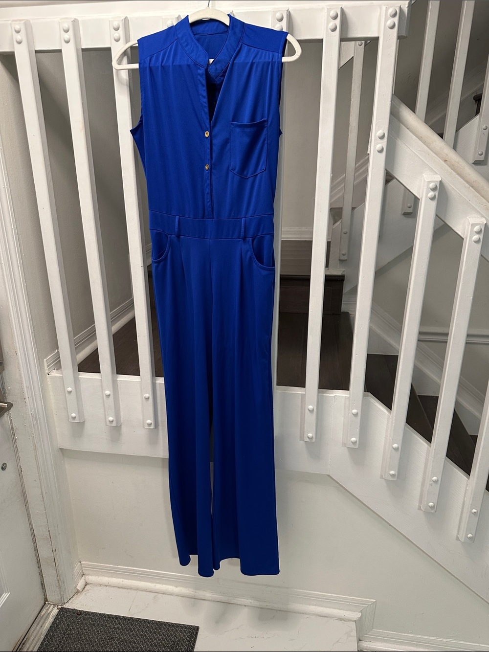 Source Unknown Royal Blue Sleeveless Jumpsuit